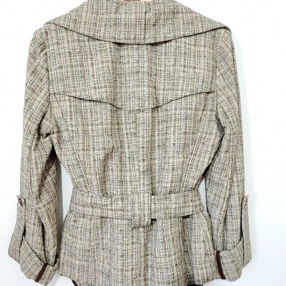 Patrizia Pepe Firenzi Italy Sz 42 Beige/Brown Blazer Jacket Cotton Blend… - Picture 4 of 8